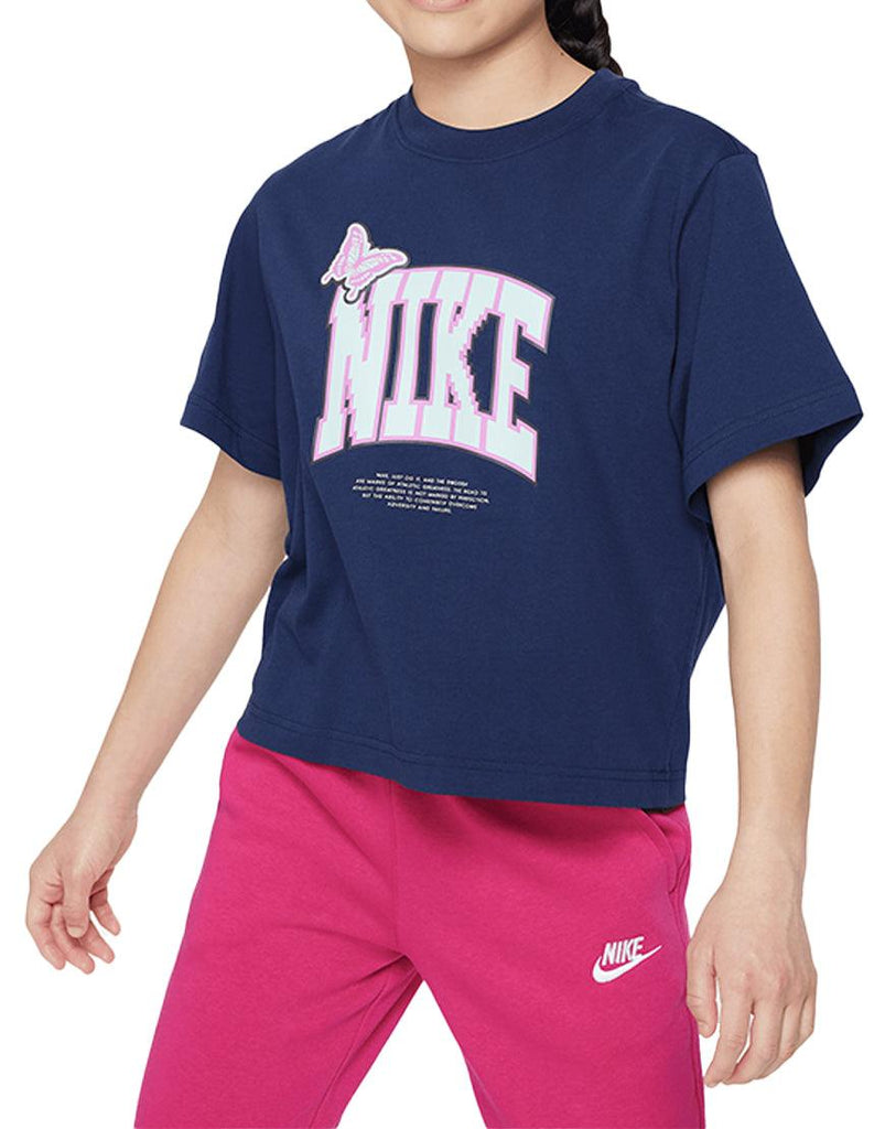 Nike Girls' Sportswear Tee :Midnight Navy - iRUN Singapore