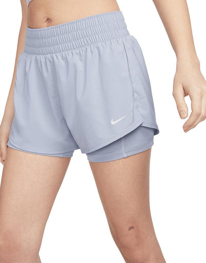 Nike Women's DriFIT One Mid Rise 2in1 Shorts :Indigo Haze - iRUN Singapore