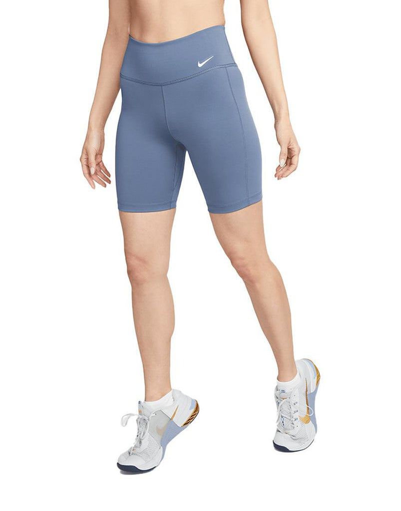 Women's Nike One Leak Protection Biker Shorts :Diffused Blue