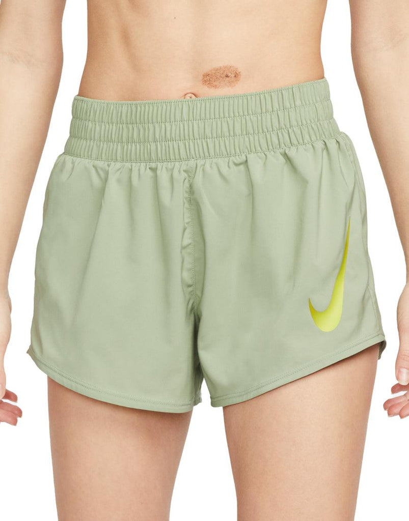 Nike Women's Swoosh Brief Lined Running Shorts :Oil Green - iRUN Singapore