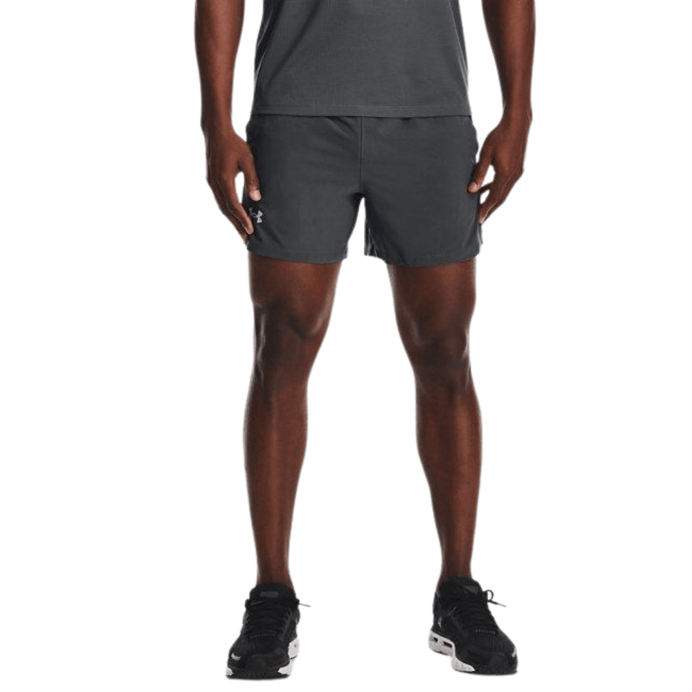 Under Armour Men's Launch Run 5in Shorts :Pitch Gray | Black - iRUN Singapore