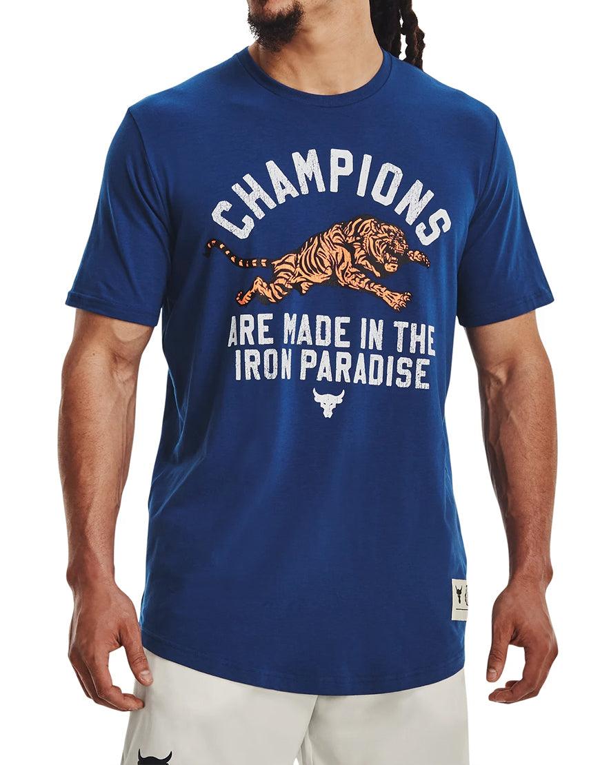 Men's Under Armour Project Rock Champ Tee :Blue Mirage – iRUN