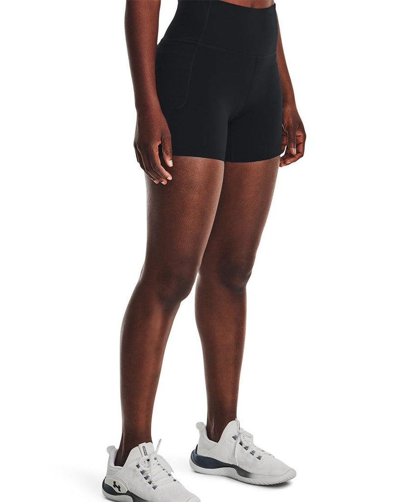 Under Armour Women's Meridian Middy Shorts :Black - iRUN Singapore
